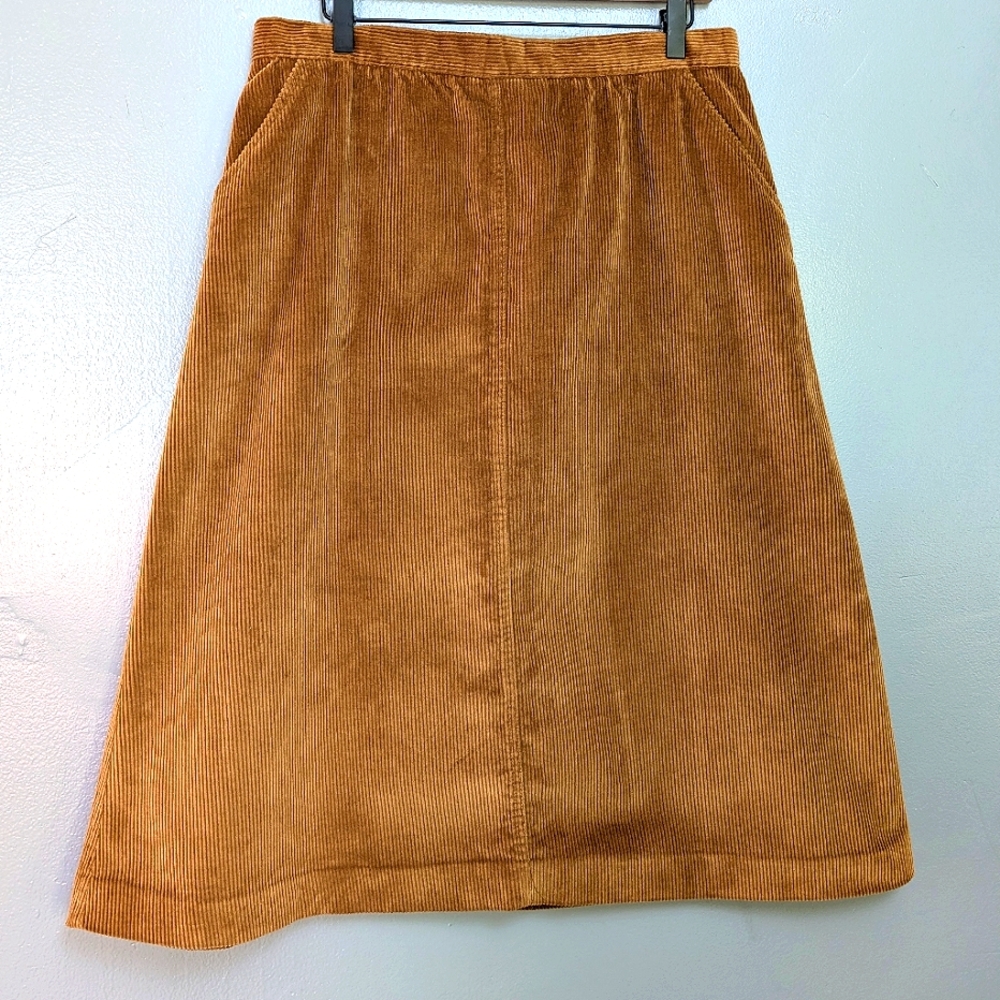 Corduroy A-Line Skirt in Camel
